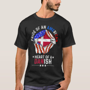 Camiseta Orgulho Americano Dinamarquês América País Estrang