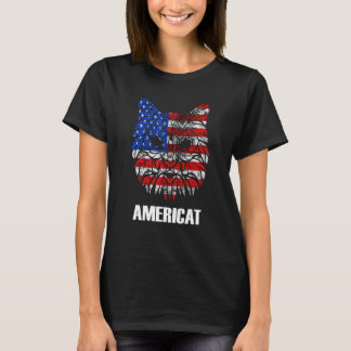 Camiseta Orgulho Americano Gato Patriótico 4 De Julho Ameri