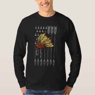 Camiseta Orgulho Americano Headdress Indian U Flag Native A