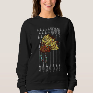 Camiseta Orgulho Americano Headdress Indian U Flag Native A