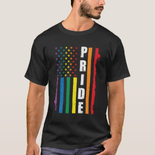Camiseta Orgulho Americano Lgbt Sinalizador Usa Orgulho Pel