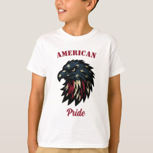 Camiseta Orgulho Americano, Patriótico Águia Azul Vermelha
