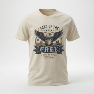 Camiseta Orgulho Americano Vintage Terra dos Livres