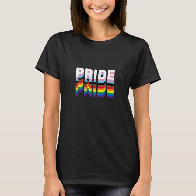 Camiseta Orgulho arco-íris diversidade inclusiva tipografia (Frente)