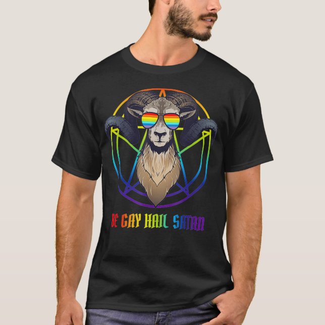 Camiseta Orgulho Arco-Íris Engraçado Mês LGBTQ Seja Gay Sat (Frente)