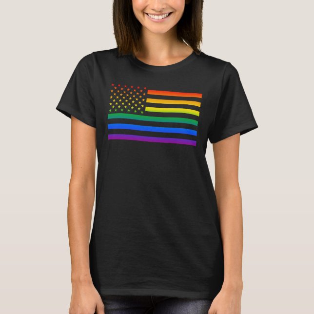 Camiseta Orgulho Arco-íris Gaytriótico dos EUA (Frente)