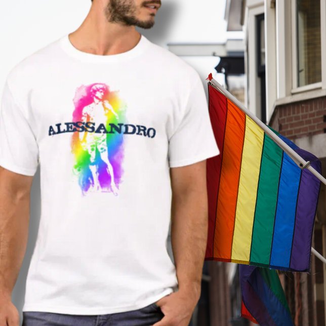Camiseta Orgulho Arco-Íris Italiano Personalizado (Criador carregado)