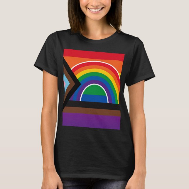 Camiseta Orgulho Arco-íris Preto  (Frente)