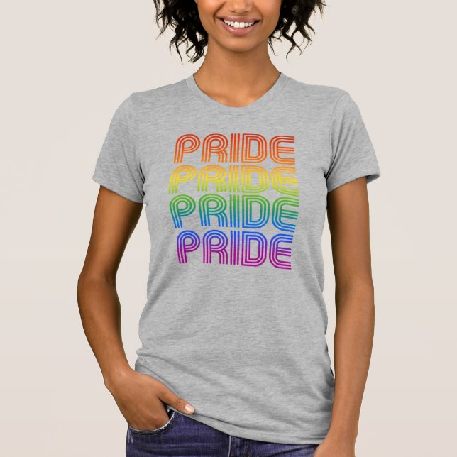 Camiseta Orgulho Arco-íris Retro (Frente)
