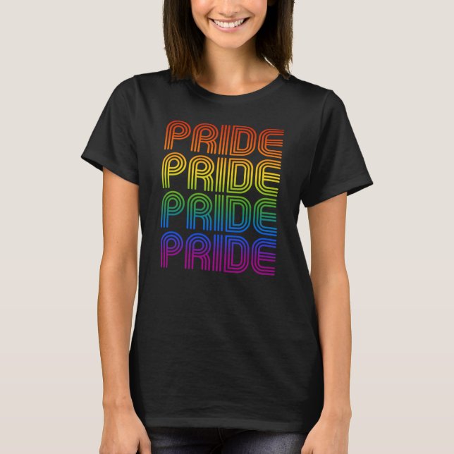 Camiseta Orgulho Arco-Íris Retrô (Frente)