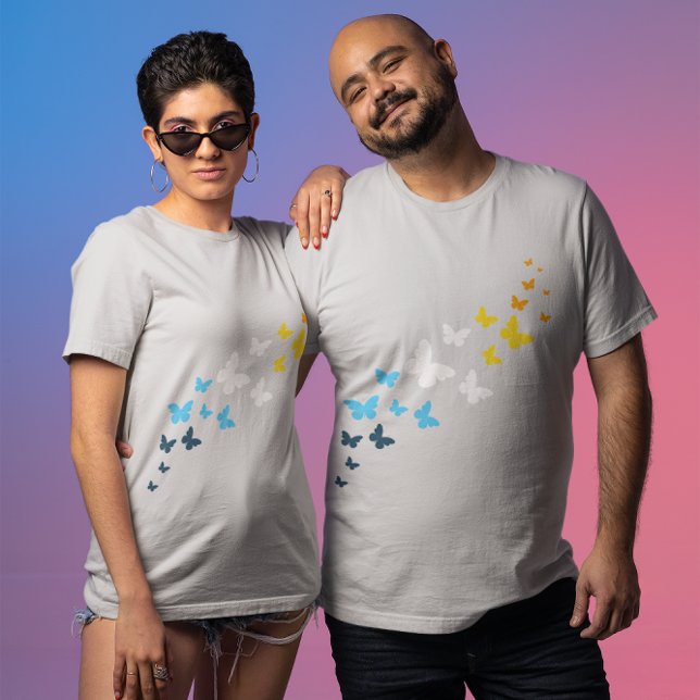 Camiseta Orgulho AroAce Borboleta - Cores da Bandeira AroAc (Criador carregado)