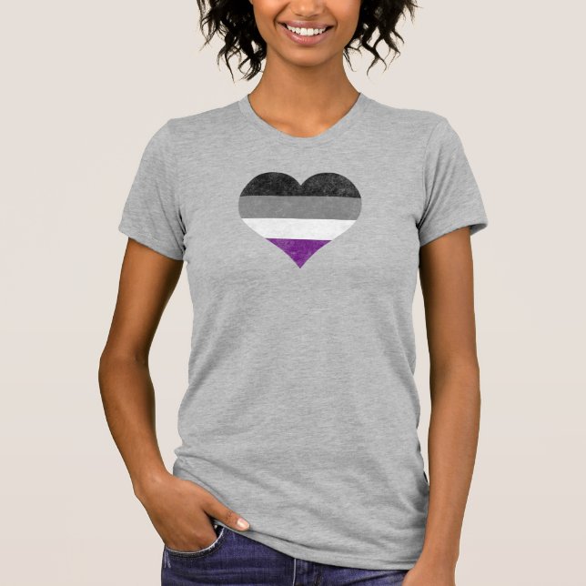 Camiseta Orgulho Asexual Coração Arco-Íris [ Ace | Demi | C (Frente)