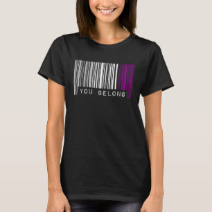 Camiseta Orgulho Asexual de Código de Barras Você Pertence