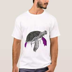 Camiseta Orgulho Assexual Bandeira Ace Tartaruga Marinha Su