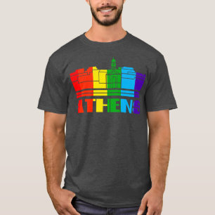 Camiseta Orgulho Atenas LGBT Dotada LGBTQ Apoiante Tee