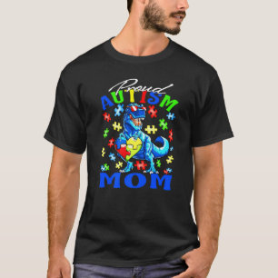 Camiseta Orgulho Autismo Mãe Dinossauro Autismo Prêmio de C