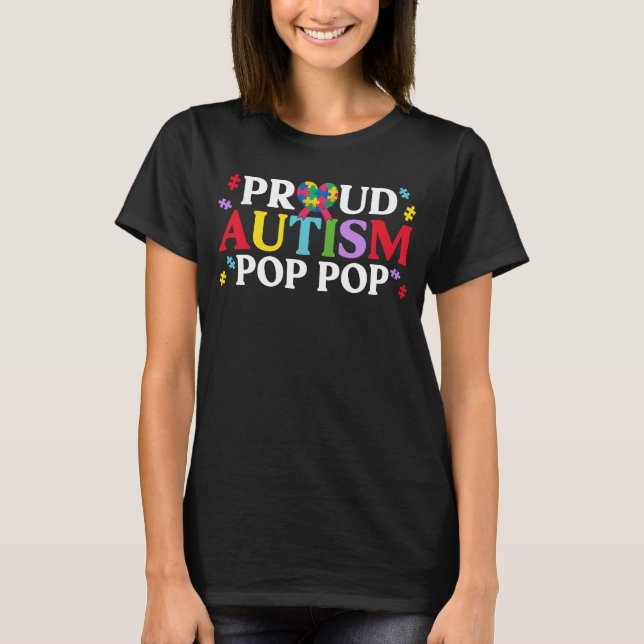 Camiseta Orgulho Autismo Pop Pop Correspondente Família Aut (Frente)