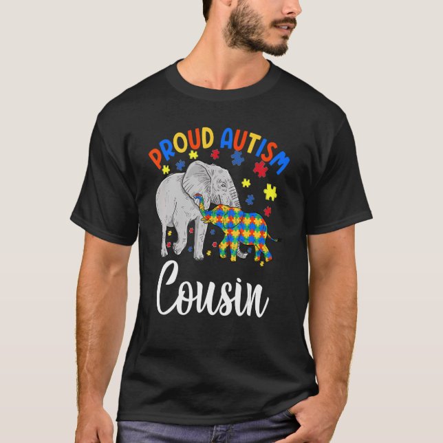 Camiseta Orgulho Autismo Primo Autista Primo Autista Elefan (Frente)