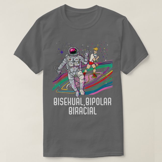 Camiseta Orgulho Bipolar Bipolar do Arco-Íris Bisexualit (Frente do Design)