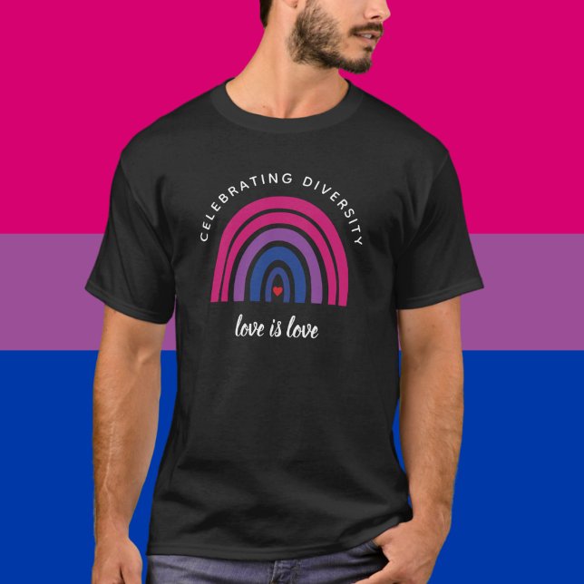 Camiseta Orgulho Bissexual Celebrando Diversidade O Amor É  (Criador carregado)