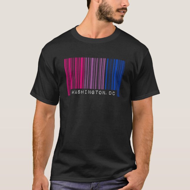 Camiseta Orgulho Bissexual do Código de Barras Washington D (Frente)