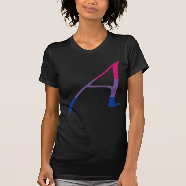 Camiseta Orgulho bissexual "escarlate" da letra A (Frente)