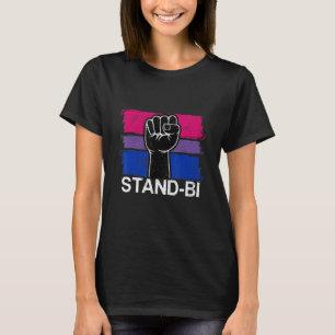Camiseta Orgulho Bissexual Lgbt Stand Bi Queer Nonbinary