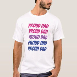 Camiseta Orgulho Bissexual LGBTQ Orgulhoso Pai Texto Repeti