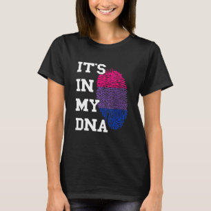 Camiseta Orgulho Bissexual Marca de Polegar DNA Bandeira Bi