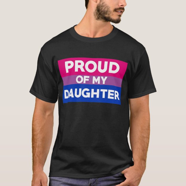 Camiseta Orgulho Bissexual Orgulhoso Da Minha Filha Mãe E P (Frente)