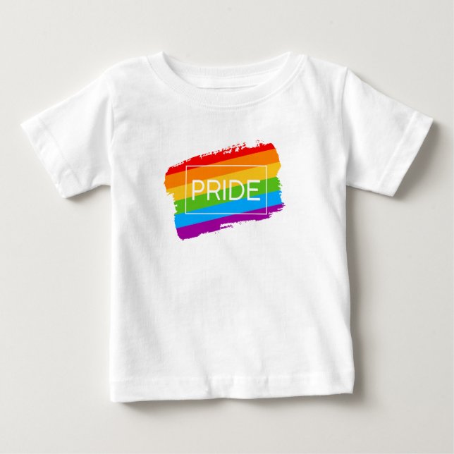 Camiseta Orgulho Brushbral arco-íris (Frente)