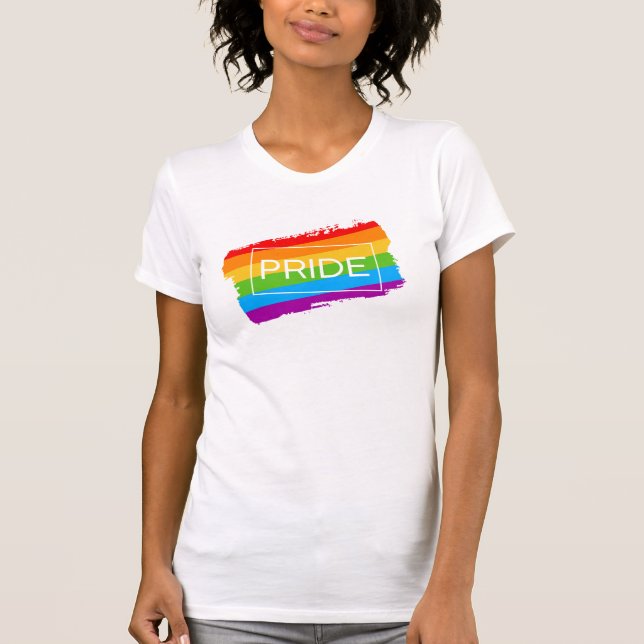 Camiseta Orgulho Brushbral arco-íris (Frente)