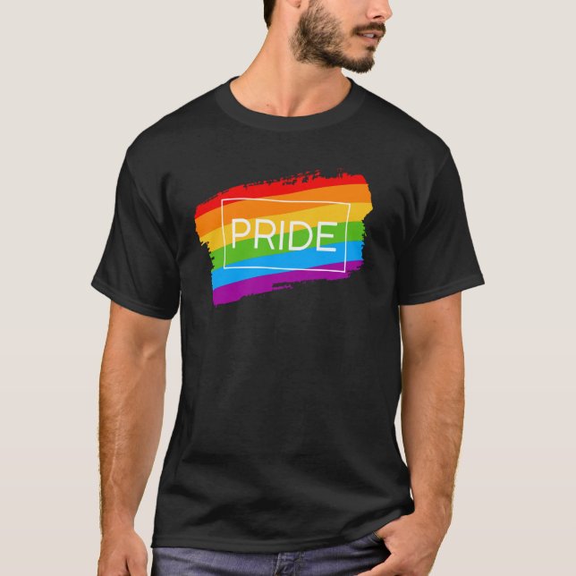 Camiseta Orgulho Brushbral arco-íris (Frente)