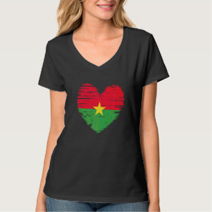 Camiseta Orgulho Burkina Faso Cardíaco Burquinês Bandeira B