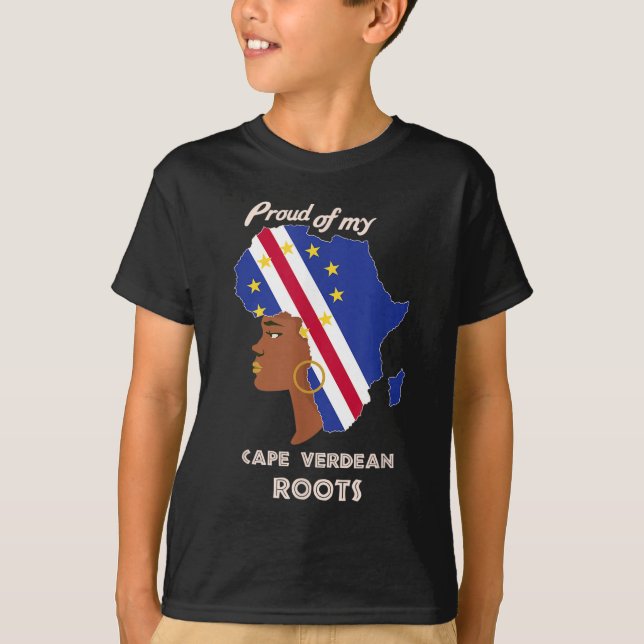 Camiseta Orgulho cabo-verdiano raízes negra história das mu (Frente)