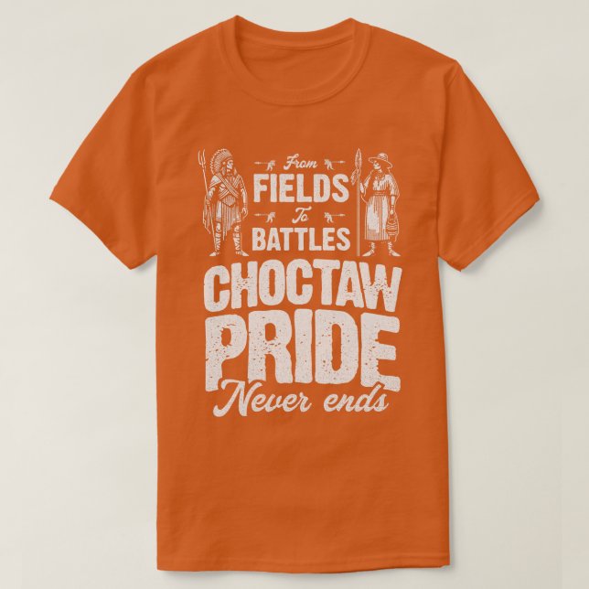 Camiseta Orgulho Choctaw De Campos A Batalhas (Frente do Design)