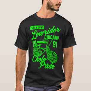 Camiseta Orgulho Cholo Fique Baixo Bicicleta Chicano Lowrid
