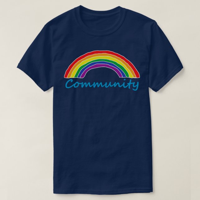 Camiseta Orgulho comunitário Rainbow (Frente do Design)