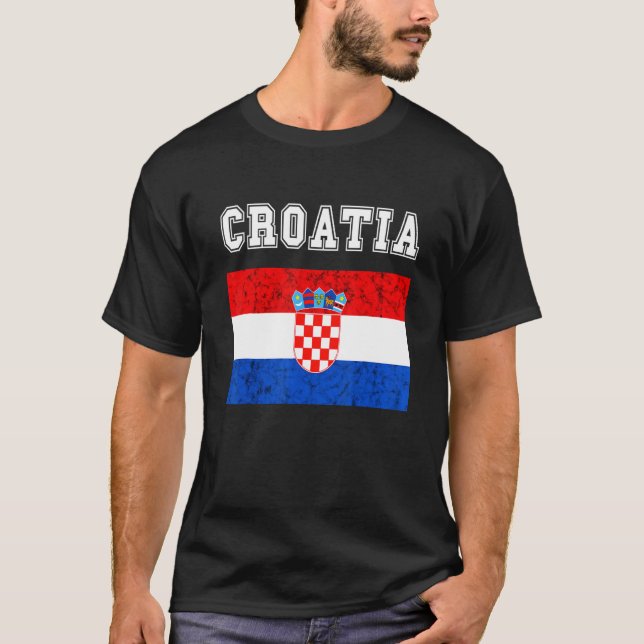 Camiseta Orgulho croata Bandeira croata Raiz croata (Frente)