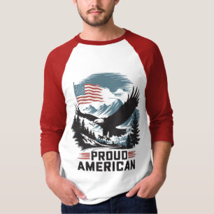 Camiseta Orgulho da águia americana sobre montanhas