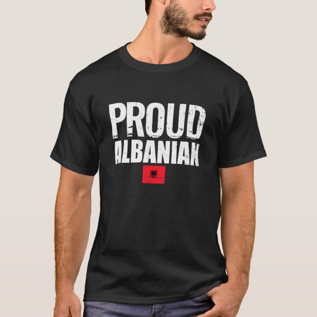Camiseta Orgulho da Albânia Bandeira Albanesa Orgulhosa Alb (Frente)