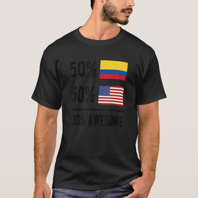 Camiseta Orgulho da bandeira colombiana americana Colômbia  (Frente)