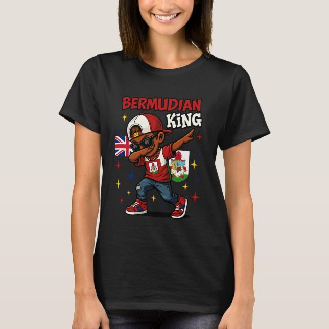 Camiseta Orgulho da Bandeira das Bermudas Rapaz do Dab Lega (Frente)