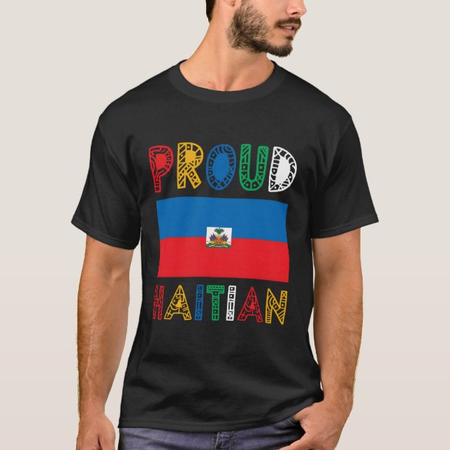 Camiseta Orgulho da bandeira do Haiti (Frente)