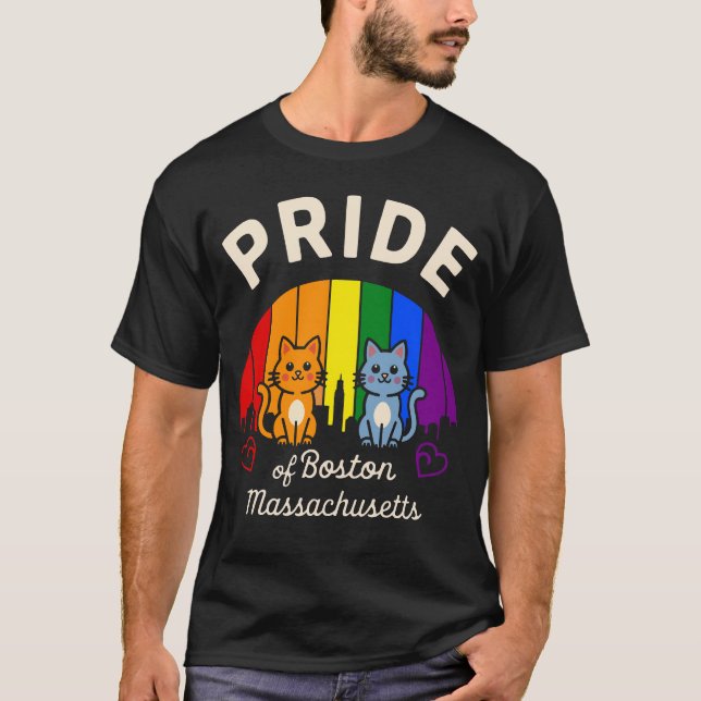 Camiseta Orgulho da Cidade de Boston Massachusetts EUA Rain (Frente)