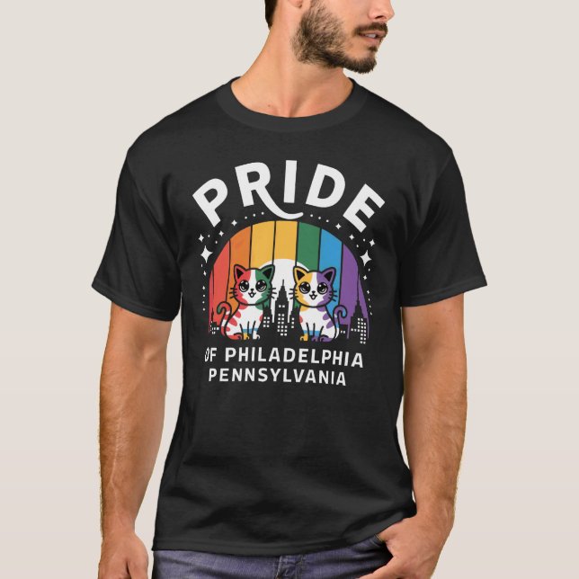 Camiseta Orgulho da Cidade de Filadélfia Pensilvânia EUA Ra (Frente)