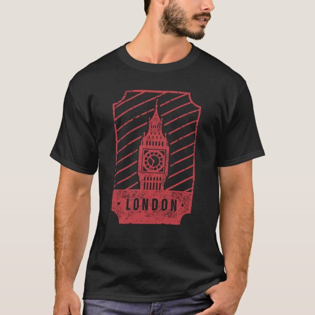 Camiseta Orgulho da Cidade Retro em Skyline, em Londres (Frente)