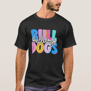 Camiseta Orgulho da Equipe Bulldogs Espírito Escolar Coraçã