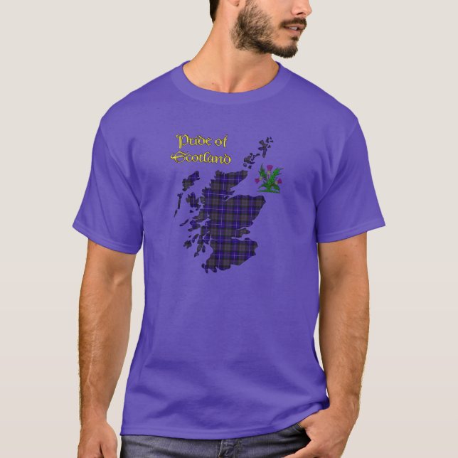 Camiseta Orgulho da Escócia Tartan (Frente)