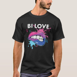 Camiseta Orgulho da Marcha do Arco-Íris Bissexual Amor Bi